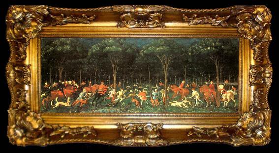 framed  UCCELLO, Paolo The Hunt in the Forest aer, ta009-2